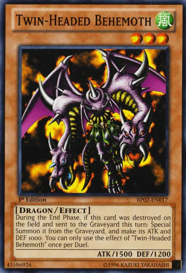 1st Edition, Battle Pack 2: War of the Giants, Dragon, Effect Monster, Mosaic Rare, Unlimited, Wind Twin-Headed Behemoth [BP02-EN017] Mosaic Rare - Trading Card World