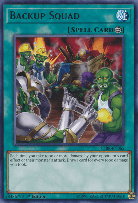 1st Edition, Circuit Break, Continuous Spell, Rare, Spell, Unlimited Backup Squad [CIBR-EN065] Rare - Trading Card World