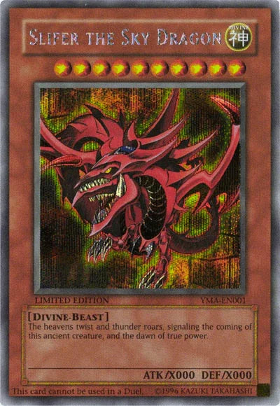 Divine, Divine Beast, Limited, Normal Monster, Secret Rare, The Movie Ani-Manga Promo Slifer the Sky Dragon [YMA-EN001] Secret Rare - Trading Card World