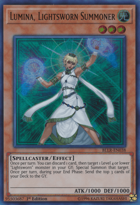 1st Edition, Battles of Legend: Light's Revenge, Effect Monster, Light, Spellcaster, Ultra Rare Lumina, Lightsworn Summoner [BLLR-EN038] Ultra Rare - Trading Card World