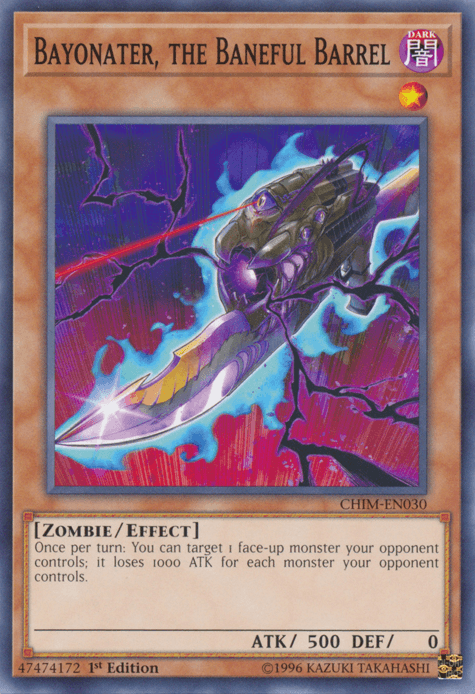 1st Edition, Chaos Impact, Common, Dark, Effect Monster, Unlimited, Zombie Bayonater, the Baneful Barrel [CHIM-EN030] Common - Trading Card World