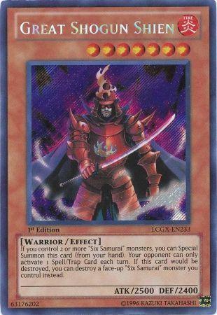 1st Edition, Effect Monster, Fire, Legendary Collection 2, Secret Rare, Unlimited, Warrior Great Shogun Shien [LCGX-EN233] Secret Rare - Trading Card World