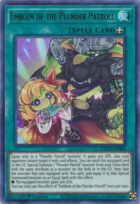 1st Edition, Equip Spell, Eternity Code, Spell, Ultra Rare Emblem of the Plunder Patroll [ETCO-EN089] Ultra Rare - Trading Card World