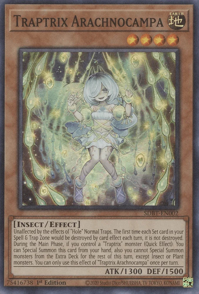 1st Edition, Earth, Effect Monster, Insect, Structure Deck: Beware of Traptrix, Super Rare Traptrix Arachnocampa [SDBT-EN002] Super Rare - Trading Card World