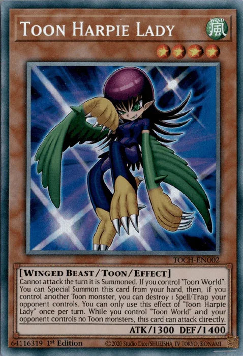 1st Edition, Collector's Rare, Toon Chaos, Toon/Effect Monster, Unlimited, Wind, Winged Beast Toon Harpie Lady [TOCH-EN002] Collector's Rare - Trading Card World
