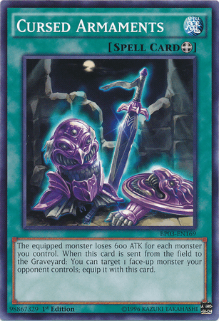 1st Edition, Battle Pack 3: Monster League, Common, Equip Spell, Spell Cursed Armaments [BP03-EN169] Common - Trading Card World