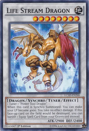 1st Edition, Common, Dragon, Earth, Legendary Collection 5D's, Synchro/Tuner Monster Life Stream Dragon [LC5D-EN246] Common - Trading Card World
