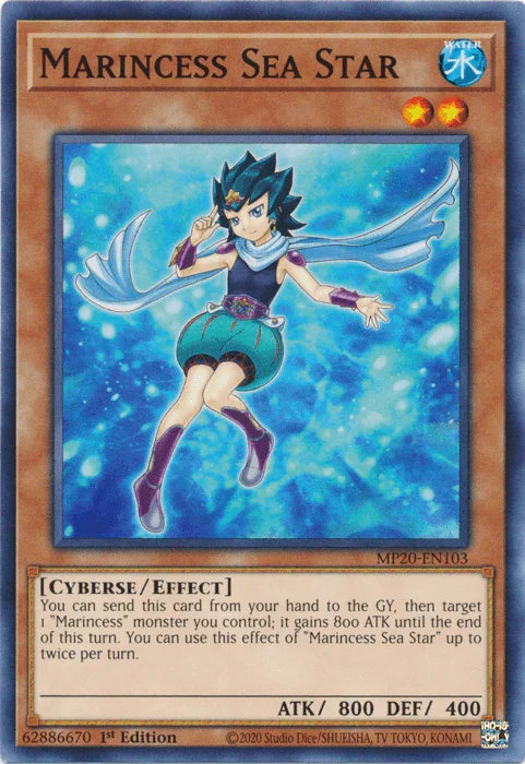 1st Edition, 2020 Tin of Lost Memories, Common, Cyberse, Effect Monster, Water Marincess Sea Star [MP20-EN103] Common - Trading Card World