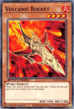 1st Edition, Common, Effect Monster, Fire, Pyro, Speed Duel GX: Duel Academy Box Volcanic Rocket [SGX1-ENH10] Common - Trading Card World