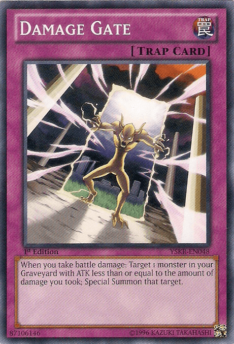 1st Edition, Common, Normal Trap, Starter Deck: Kaiba Reloaded, Trap, Unlimited Damage Gate [YSKR-EN048] Common - Trading Card World