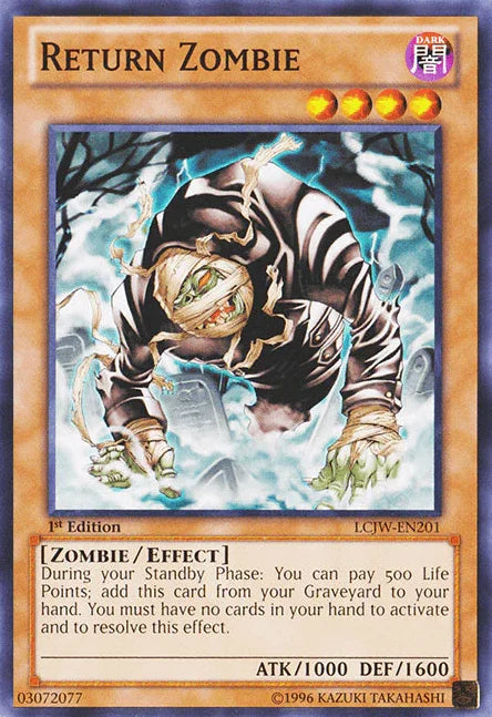 1st Edition, Common, Dark, Effect Monster, Legendary Collection 4: Joey's World, Zombie Return Zombie [LCJW-EN201] Common - Trading Card World