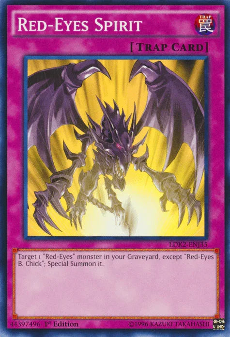1st Edition, Common, Legendary Decks II, Normal Trap, Trap, Unlimited Red-Eyes Spirit [LDK2-ENJ35] Common - Trading Card World