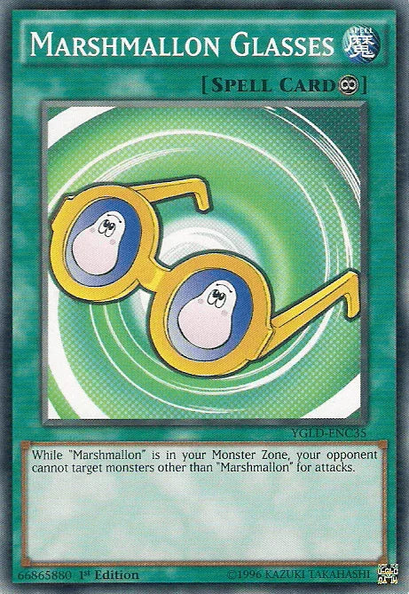 1st Edition, Common, Continuous Spell, King of Games: Yugi's Legendary Decks, Spell, Unlimited Marshmallon Glasses [YGLD-ENC35] Common - Trading Card World