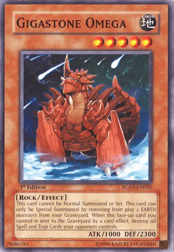 1st Edition, Common, Earth, Effect Monster, Raging Battle, Rock, Unlimited Gigastone Omega [RGBT-EN032] Common - Trading Card World