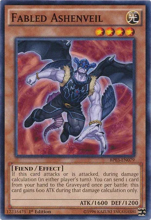 1st Edition, Battle Pack 3: Monster League, Common, Effect Monster, Fiend, Light Fabled Ashenveil [BP03-EN079] Common - Trading Card World