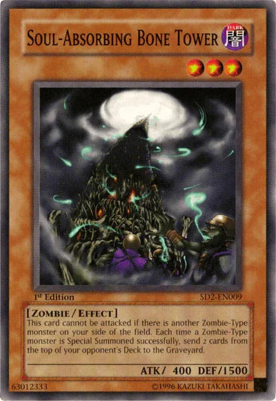 1st Edition, Common, Dark, Effect Monster, Structure Deck: Zombie Madness, Unlimited, Zombie Soul-Absorbing Bone Tower [SD2-EN009] Common - Trading Card World