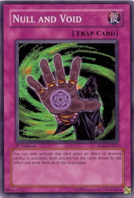 1st Edition, Normal Trap, Soul of the Duelist, Super Rare, Trap, Unlimited Null and Void [SOD-EN057] Super Rare - Trading Card World