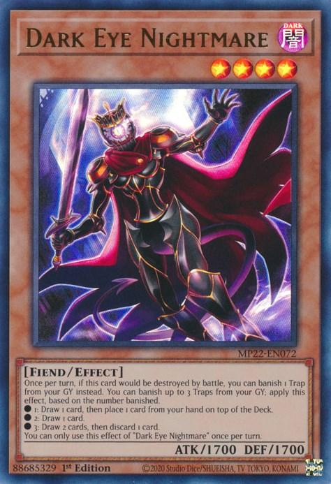 1st Edition, 2022 Tin of the Pharaoh's Gods, Dark, Effect Monster, Fiend, Ultra Rare Dark Eye Nightmare [MP22-EN072] Ultra Rare - Trading Card World