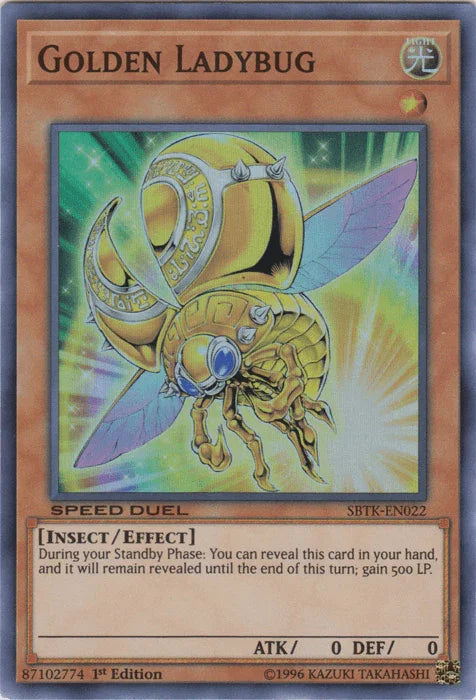 1st Edition, Effect Monster, Insect, Light, Speed Duel: Trials of the Kingdom, Super Rare Golden Ladybug [SBTK-EN022] Super Rare - Trading Card World
