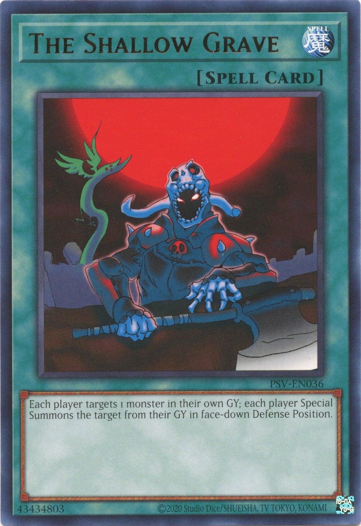 Normal Spell, Pharaoh's Servant (25th Anniversary Edition), Rare, Spell, Unlimited The Shallow Grave (25th Anniversary) [PSV-EN036] Rare - Trading Card World