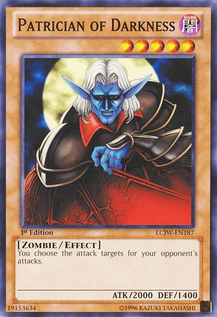 1st Edition, Common, Dark, Effect Monster, Legendary Collection 4: Joey's World, Zombie Patrician of Darkness [LCJW-EN187] Common - Trading Card World