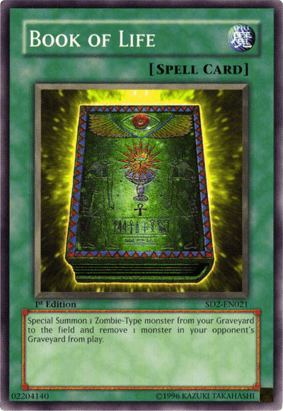 1st Edition, Common, Normal Spell, Spell, Structure Deck: Zombie Madness, Unlimited Book of Life [SD2-EN021] Common - Trading Card World