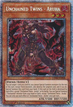 1st Edition, Chaos Impact, Effect Monster, Fiend, Fire, Starlight Rare Unchained Twins - Aruha (Starlight Rare) [CHIM-EN008] Starlight Rare - Trading Card World