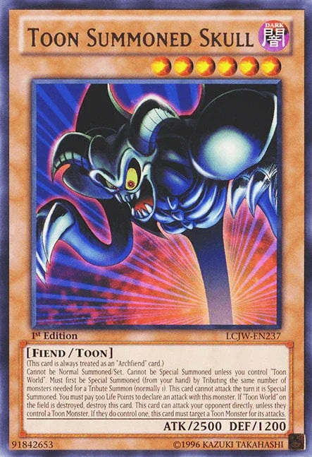 1st Edition, Dark, Fiend, Legendary Collection 4: Joey's World, Rare, Toon Monster Toon Summoned Skull [LCJW-EN237] Rare - Trading Card World