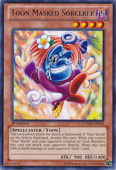 1st Edition, Dark, Legendary Collection 3: Yugi's World, Rare, Spellcaster, Toon Monster, Unlimited Toon Masked Sorcerer [LCYW-EN110] Rare - Trading Card World