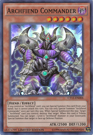 2014 Mega-Tins, Dark, Effect Monster, Fiend, Limited, Super Rare Archfiend Commander [CT11-EN006] Super Rare - Trading Card World