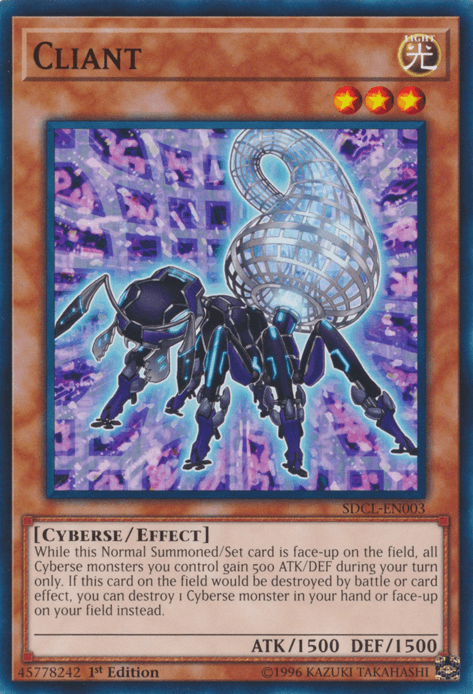 1st Edition, Common, Cyberse, Effect Monster, Light, Structure Deck: Cyberse Link Cliant [SDCL-EN003] Common - Trading Card World