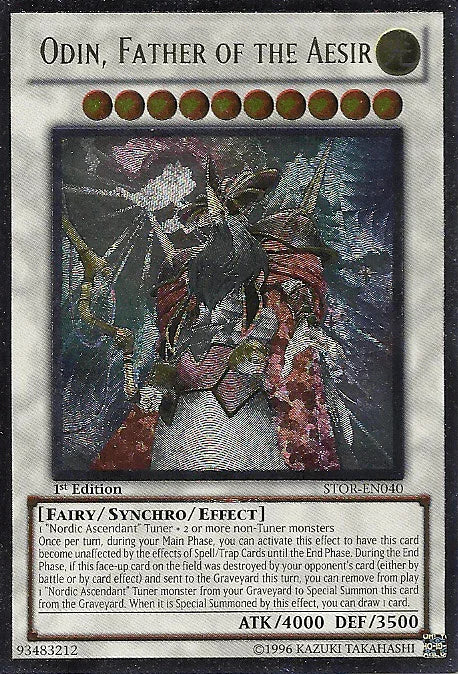 1st Edition, Fairy, Light, Storm of Ragnarok, Synchro/Effect Monster, Ultimate Rare, Unlimited Odin, Father of the Aesir [STOR-EN040] Ultimate Rare - Trading Card World