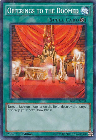 1st Edition, Battle Pack 3: Monster League, Quick Play Spell, Shatterfoil Rare, Spell Offerings to the Doomed [BP03-EN138] Shatterfoil Rare - Trading Card World