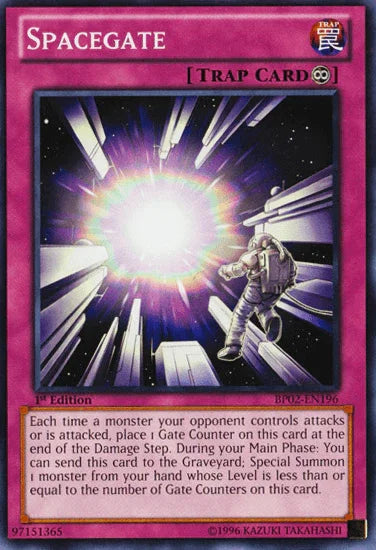 1st Edition, Battle Pack 2: War of the Giants, Continuous Trap, Mosaic Rare, Trap, Unlimited Spacegate [BP02-EN196] Mosaic Rare - Trading Card World