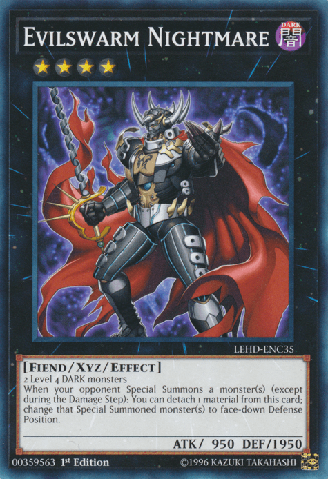 1st Edition, Common, Dark, Fiend, Legendary Hero Decks, Xyz/Effect Monster Evilswarm Nightmare [LEHD-ENC35] Common - Trading Card World