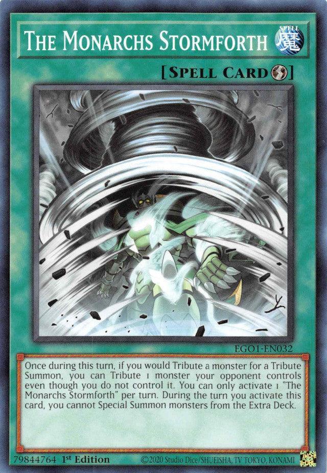 1st Edition, Common, Egyptian God Deck: Obelisk the Tormentor, Quick-Play Spell, Spell The Monarchs Stormforth [EGO1-EN032] Common - Trading Card World