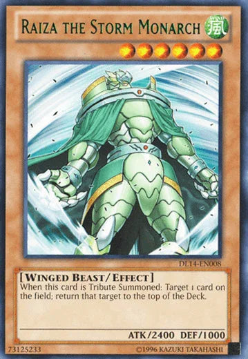 Duelist League Promo, Effect Monster, Rare, Unlimited, Wind, Winged Beast Raiza the Storm Monarch (Green) [DL14-EN008] Rare - Trading Card World