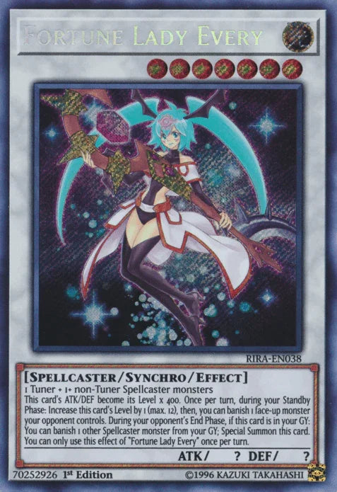 1st Edition, Light, Rising Rampage, Secret Rare, Spellcaster, Synchro/Effect Monster, Unlimited Fortune Lady Every [RIRA-EN038] Secret Rare - Trading Card World