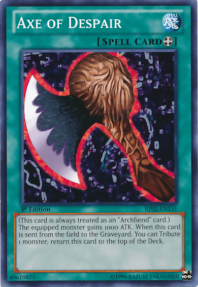 1st Edition, Battle Pack 2: War of the Giants, Common, Equip Spell, Spell, Unlimited Axe of Despair [BP02-EN131] Common - Trading Card World