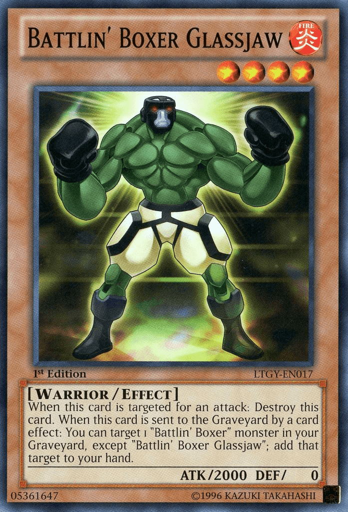 1st Edition, Common, Effect Monster, Fire, Lord of the Tachyon Galaxy, Unlimited, Warrior Battlin' Boxer Glassjaw [LTGY-EN017] Common - Trading Card World