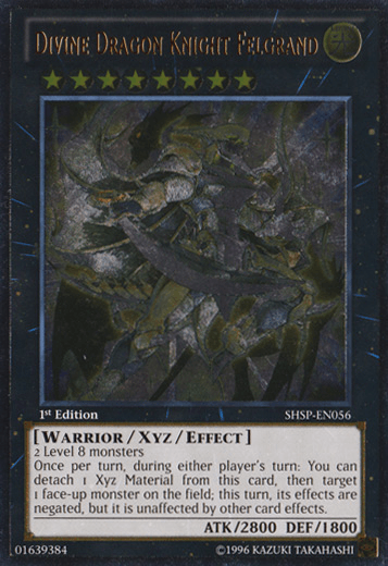 1st Edition, Light, Shadow Specters, Ultimate Rare, Unlimited, Warrior, Xyz/Effect Monster Divine Dragon Knight Felgrand (UTR) [SHSP-EN056] Ultimate Rare - Trading Card World