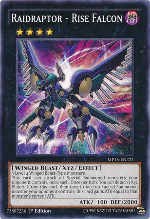 1st Edition, 2015 Mega-Tins Mega Pack, Common, Dark, Winged Beast, Xyz/Effect Monster Raidraptor - Rise Falcon [MP15-EN223] Common - Trading Card World