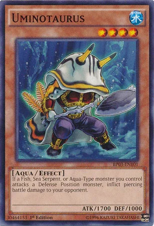 1st Edition, Aqua, Battle Pack 3: Monster League, Common, Effect Monster, Water Uminotaurus [BP03-EN101] Common - Trading Card World