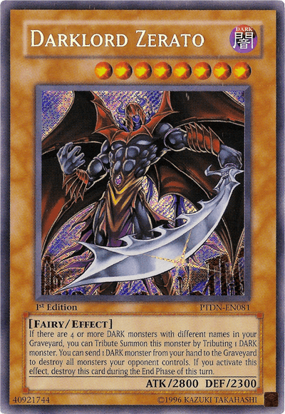 1st Edition, Dark, Effect Monster, Fairy, Phantom Darkness, Secret Rare, Unlimited Darklord Zerato [PTDN-EN081] Secret Rare - Trading Card World