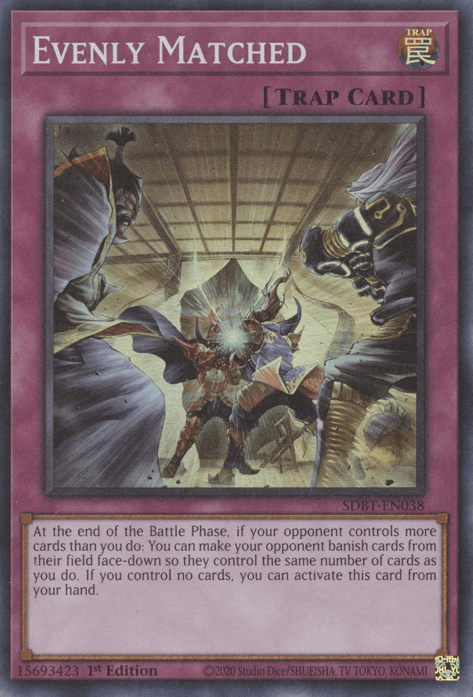1st Edition, Normal Trap, Structure Deck: Beware of Traptrix, Super Rare, Trap Evenly Matched [SDBT-EN038] Super Rare - Trading Card World