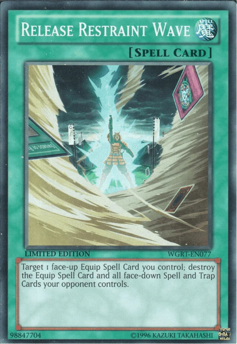 Battle Pack 2: War of the Giants Reinforcements, Limited, Normal Spell, Spell, Super Rare Release Restraint Wave [WGRT-EN077] Super Rare - Trading Card World