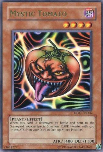 Dark, Duelist League Promo, Effect Monster, Plant, Rare, Unlimited Mystic Tomato (Green) [DL09-EN006] Rare - Trading Card World