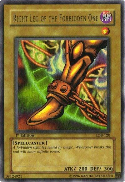 1st Edition, Dark, Normal Monster, Spellcaster, The Legend of Blue Eyes White Dragon, Ultra Rare, Unlimited Right Leg of the Forbidden One [LOB-120] Ultra Rare - Trading Card World