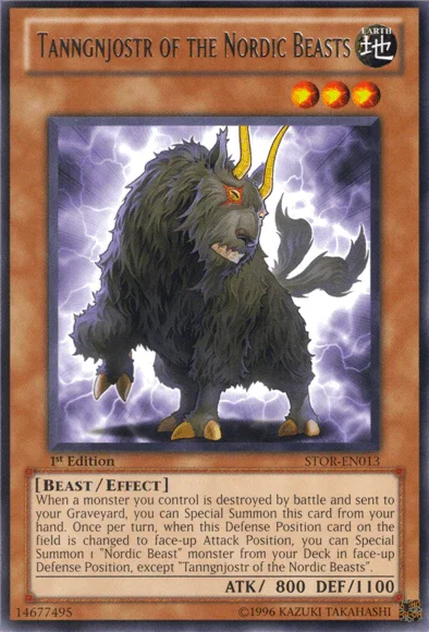 1st Edition, Beast, Earth, Effect Monster, Rare, Storm of Ragnarok, Unlimited Tanngnjostr of the Nordic Beasts [STOR-EN013] Rare - Trading Card World