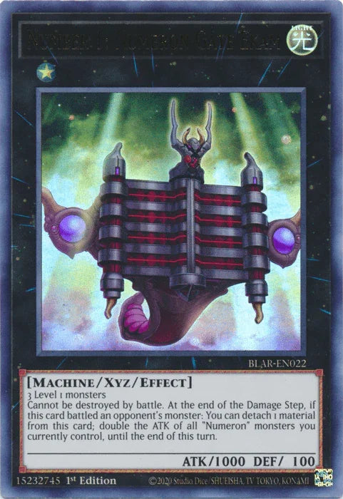1st Edition, Battles of Legend: Armageddon, Light, Machine, Ultra Rare, Xyz/Effect Monster Number 1: Numeron Gate Ekam [BLAR-EN022] Ultra Rare - Trading Card World